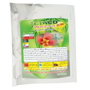 کود NPK 10-10-25 تتاکو مناسب گلدان و باغچه وزن 120 گرم